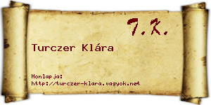 Turczer Klára névjegykártya