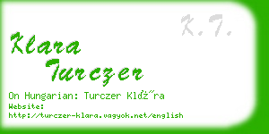 klara turczer business card
